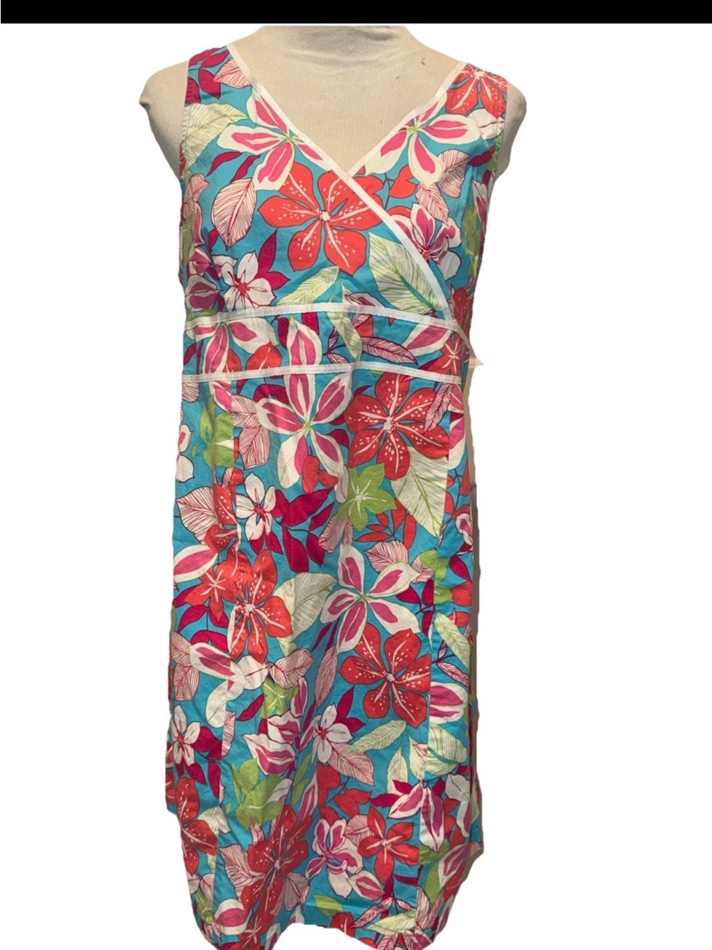 Motherhood Maternity Y2K Dress L Pink Blue Floral 90s